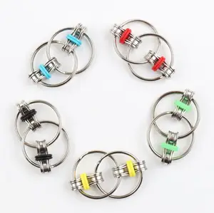 Mainan Cincin Fidget Rantai 30MM Untuk ADHD, Kecemasan, Autisme Fidget Bekerja Flippy Gantungan Kunci Rantai Tangan Spinner Sepeda Rantai Fidget Mainan