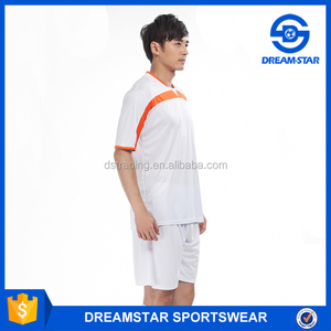 Promotional print New White Orange short sleep soccer Kits - Product Image 3
