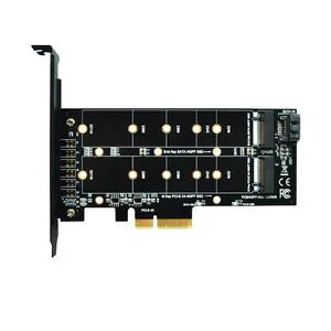 PCIe 3.0 X4至M.2键B-M SATA适配器PCIE X4至Key M NVME M.2 22110 2280 2260 2242 2230适配器转换器卡，无Led