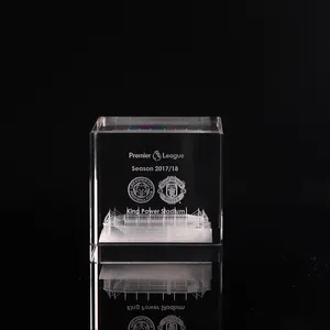 Cubo da foto de vidro 3d cristal do laser, gravura beleza para o presente