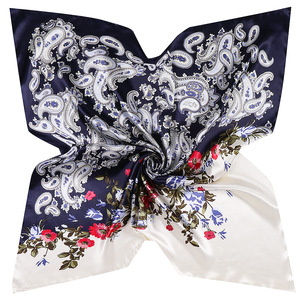 Di estate di Colori Del Fiore di Stampa Sciarpa di Seta per Le Donne di Grandi Dimensioni Raso Hijab Sciarpe <span class=keywords><strong>Testa</strong></span> <span class=keywords><strong>Fazzoletto</strong></span> 90x90 centimetri di Disegno di Marca scialli Stole - Product Image 5