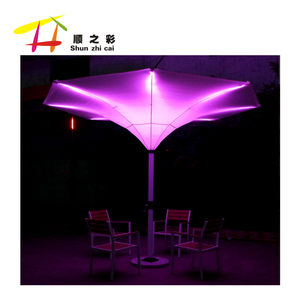 Promoción al por mayor muebles comerciales únicos paraguas de tulipán con luz LED paraguas de control remoto de aluminio resistente grande - Product Image 2