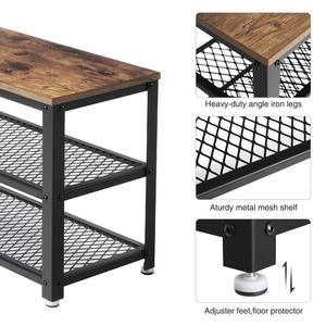 <span class=keywords><strong>VASAGLE</strong></span> Cadre En Métal Industriel Vintage à 3 niveaux Étagère Organisateur <span class=keywords><strong>De</strong></span> <span class=keywords><strong>Rangement</strong></span> en bois étagère à chaussures <span class=keywords><strong>Banc</strong></span> avec Siège - Product Image 3