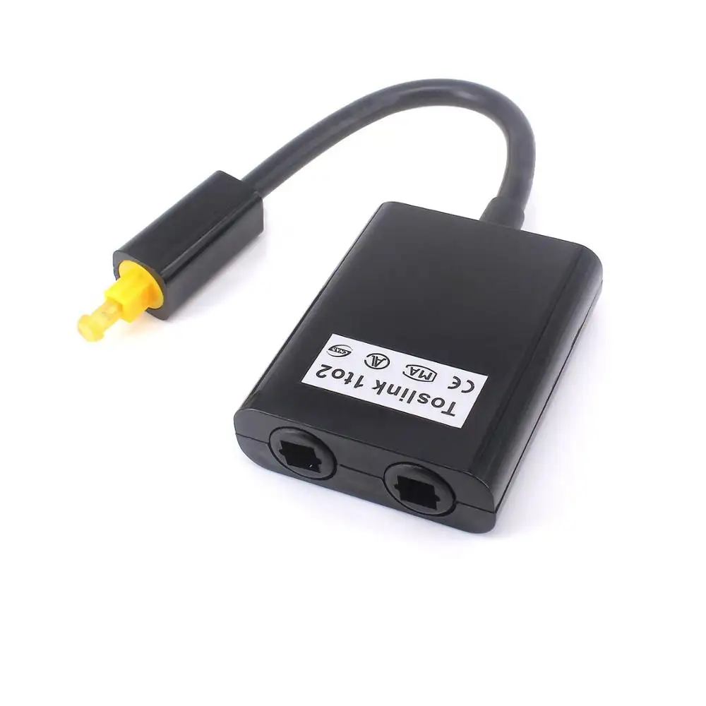 Free sample Digital Toslink Fiber Optical Splitter 1 in 2 Out Audio Adapter Cable(Black)