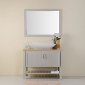 Floor Standing 2 Doors 1 Shelf Bathroom Vanity Import With Basin bathroom cabinet