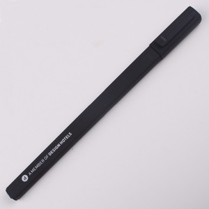 Pluma de metal negro de hotel barato promocional pelota cuadrada con tapa de goma de plástico pluma - Product Image 5