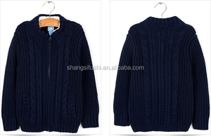 OEM Invierno Retro 5GG Cardigan Zip Mantener Cálidos Niños Suéter De Cachemira - Product Image 6