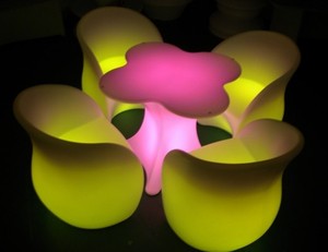 Luxury Modern <strong>Bar</strong> <strong>Set</strong> with LED Chairs Tables-Portable Waterproof <strong>Outdoor</strong> Furniture for Events Parties Night Clubs &amp; Home Gardens - Product Image 4