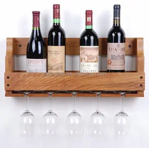 Custom painted oak wooden wine wall rack wood wall rack for wine glass