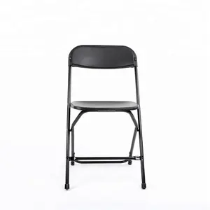 Factory Direct Light Weight Black Folding Plastic Chair For Rental