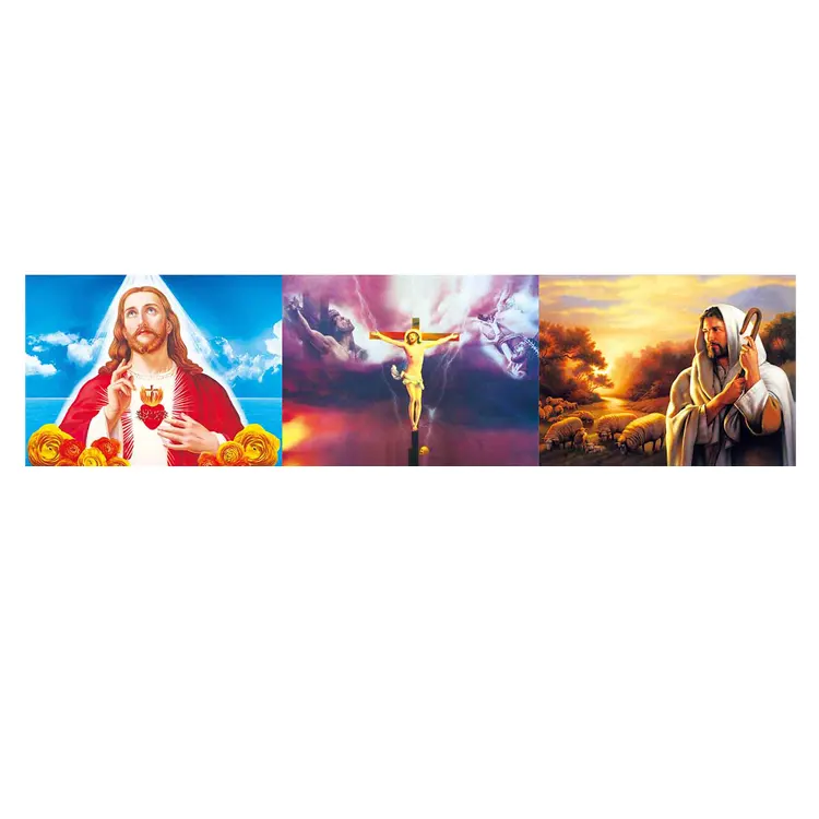 3 imágenes que cambian 3D lenticular Flip imágenes de la Virgen María