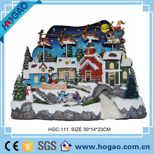 Personalizada LED Navidad pueblo ciudad ornamento con luz y sonido resina Navidad figuritas y juguetes para la venta al por mayor - Product Image 2