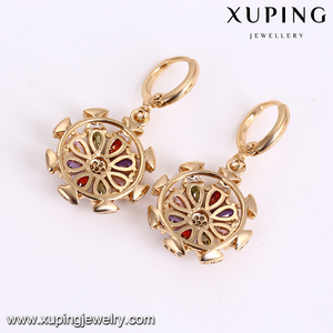 <span class=keywords><strong>Xuping</strong></span>-conjunto de joyas de oro de imitación para mujer, joyería de color dorado con flores coloridas, 64155 - Product Image 3