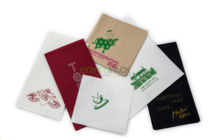 Servilletas de cóctel desechables de pulpa de madera virgen de 3 capas estilo bolsa de color para uso en restaurante servilletas de cena en bolsas - Product Image 3