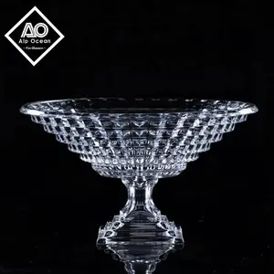 ALP海洋34.5厘米/13.6英寸晶莹剔透的玻璃碗，玻璃服务碗，装饰玻璃中心