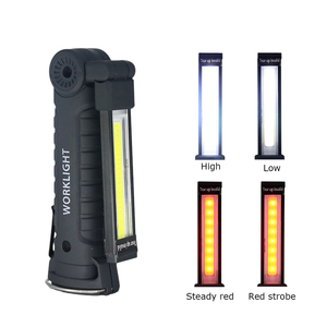 Luz COB dobrável branca e vermelha Luz de acampamento portátil com rotação de 360 graus Luzes de trabalho LED recarregáveis com base magnética