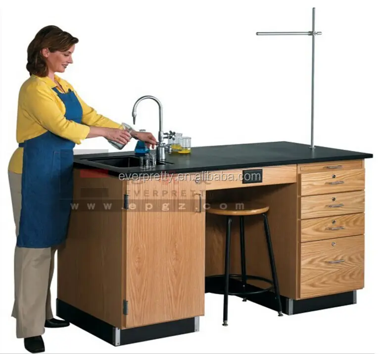 Muebles de la escuela venta al por mayor de Material de laboratorio de acero de Material de madera de laboratorio de la Escuela de Trabajo y de laboratorio de