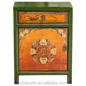 Cinese antico dipinto in <span class=keywords><strong>legno</strong></span> comodino antico lampada da comodino <span class=keywords><strong>mobili</strong></span> a corpo - Product Image 1
