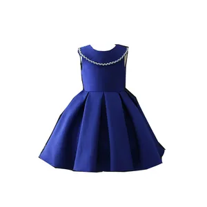 2023 hot sale princess dress summer princess children girls dress with blue color