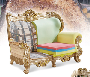 Juego de Sofás de Lujo Estilo <span class=keywords><strong>Palacio</strong></span> Europeo Bisini, Muebles de Sala de Estar de Cuero Genuino Tallados a Mano 100%, 3+2+1 BF05-0790 - Product Image 5