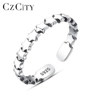 Nhẫn Ngôi Sao Bạc CZCITY Thái Lan S925 Hợp Thời Trang 2021 Sterling Handmade <span class=keywords><strong>Opal</strong></span> Có Thể Điều Chỉnh Nhẫn Ngôi Sao Mới Nhất 925 - Product Image 1