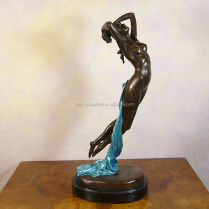 Homme et femme nus grandeur nature coulée de bronze embrassant amour staute sculpture à vendre - Product Image 5