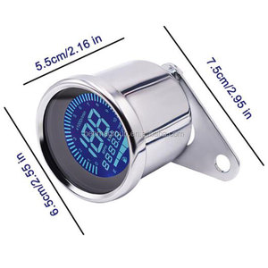<span class=keywords><strong>Compteur</strong></span> de <span class=keywords><strong>vitesse</strong></span> numérique LCD universel pour <span class=keywords><strong>moto</strong></span>, style café racer, rond, en métal chromé, étanche, avec jauge de carburant - Product Image 3