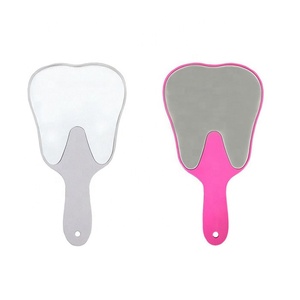 High Quality Funny Style and Teeth-Shaped Custom Logo Fashion Plastic Hand Dental Cosmetic Mirror for Promotions