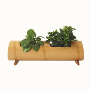 Macetas Decorativas de Bambú para Hogar, Hotel, Restaurante y Jardín, Soportes para Macetas <span class=keywords><strong>con</strong></span> Dos Orificios Rectangulares - Product Image 3