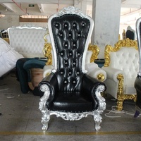 Fauteuil Trône Royal de Luxe Roi, Chaise de Mariage Dorée pour la Mariée et le Marié