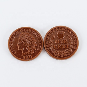 Pièce de monnaie/jeton en plastique imitation antique gris et brun personnalisée et bon marché - Product Image 2