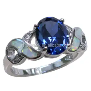 Pes Fijne Sieraden! Luxe Tanzanite White Opal Twisted Ringen