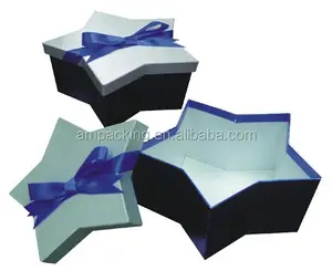 star shape paper gift box with ribbon craft star packaging box