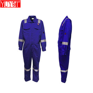Top qualité bleu sergé tissu ignifuge vêtements usine vêtements fabriqués en chine - Product Image 6