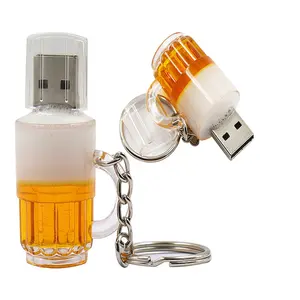 Creatieve Bier Mok Usb Flash Drive Pendrive 32 gb 64 gb Pen Drive 4 gb 8 gb 16 gb Geheugen stok USB2.0 U Disk