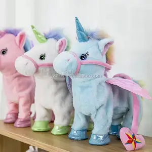 Elektrisches Plüsch-Einhorn pferd für Kinder Spielzeug singen gehen gefüllt und Plüsch tier Einhorn Weihnachten Neujahr Kinder Geschenk Plüsch weich