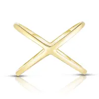 Gemnel الكلاسيكية تصميم الأزياء X الصليب 4 جرام الذهب فيرميل التركية الفضة حلقة رجل مجوهرات