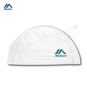 Bonnet de bain en nylon personnalisé, bonnet de bain en PU noir uni, bonnets de bain pour adultes - Product Image 2