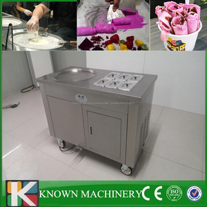 Meilleur vendeur 1 + 6 moule froid glace poêle à frire frit glace crème machine/unique pan frit glace crème rouleau machine - Product Image 5