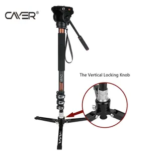 Cayer CF34DVH4 सबसे अच्छी कीमत के साथ Monopod मोबाइल वीडियो Monopod दूरबीन पैर वीडियो कैमरा लचीला तिपाई कार्बन फाइबर