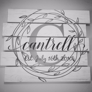 Personalizada <span class=keywords><strong>nombre</strong></span> de familia signo de madera monograma madera 15x18 - Product Image 2