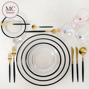 Luxe Gouden Glazen Diner <span class=keywords><strong>Set</strong></span> Voor Bruiloft Decoratie Oplader Onder Platen - Product Image 4