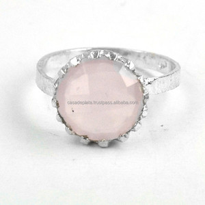 Round Shape Rose Chalcedony Gemstone925 Sterling Silver Designer <b>Ring</b> Silver Plated <b>Fashionable</b> <b>Ring</b> Wholesale Jewelry <b>For</b> <b>Women</b> - Product Image 1
