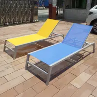 Venta al por mayor plegable portátil al aire libre piscina sol silla de playa silla de jardín de metal de muebles de salón de sol partes sillas aluminio tumbona