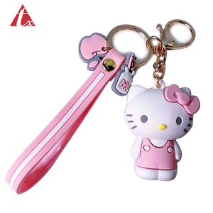 de pvc suave barato <span class=keywords><strong>OEM</strong></span> logotipo personalizado promocional de moda muñeca <span class=keywords><strong>clave</strong></span> Cadena de goma de 3d llavero de pvc blando - Product Image 3