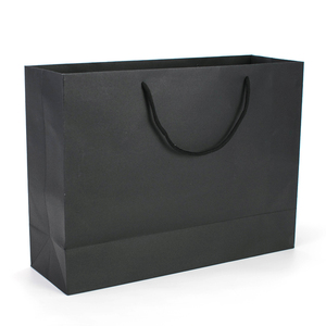Sacs en <span class=keywords><strong>papier</strong></span> noir brillant personnalisés avec logo, sans minimum de commande, pour petits logos - Product Image 6