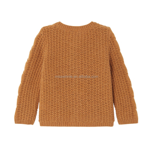 Abbigliamento da ragazza per bambini tinta unita autunno e inverno caldo cotone button-down bambini bambino ragazza cardigan maglione - Product Image 4