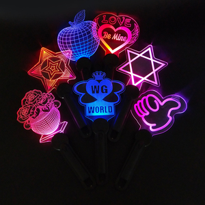 Bâton led clignotant de concert en acrylique, logo personnalisé, fournitures de fête, vente en gros - Product Image 4