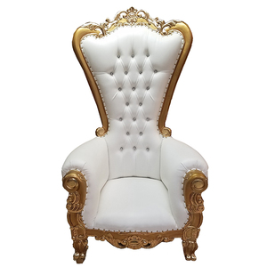 Chaise de trône blanche moderne King pour les mariés, meubles d'hôtel et de villa à manger, chaises de mariage de style antique en bois massif - Product Image 3