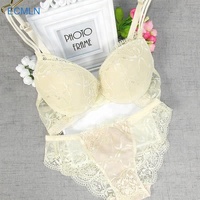 Ensemble soutien-gorge et culotte en dentelle transparente confortable, élégant et sexy